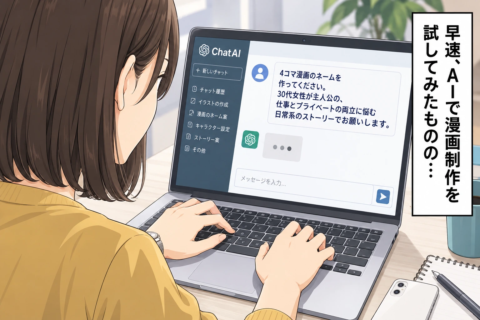 早速、AIで漫画制作を試してみたものの…