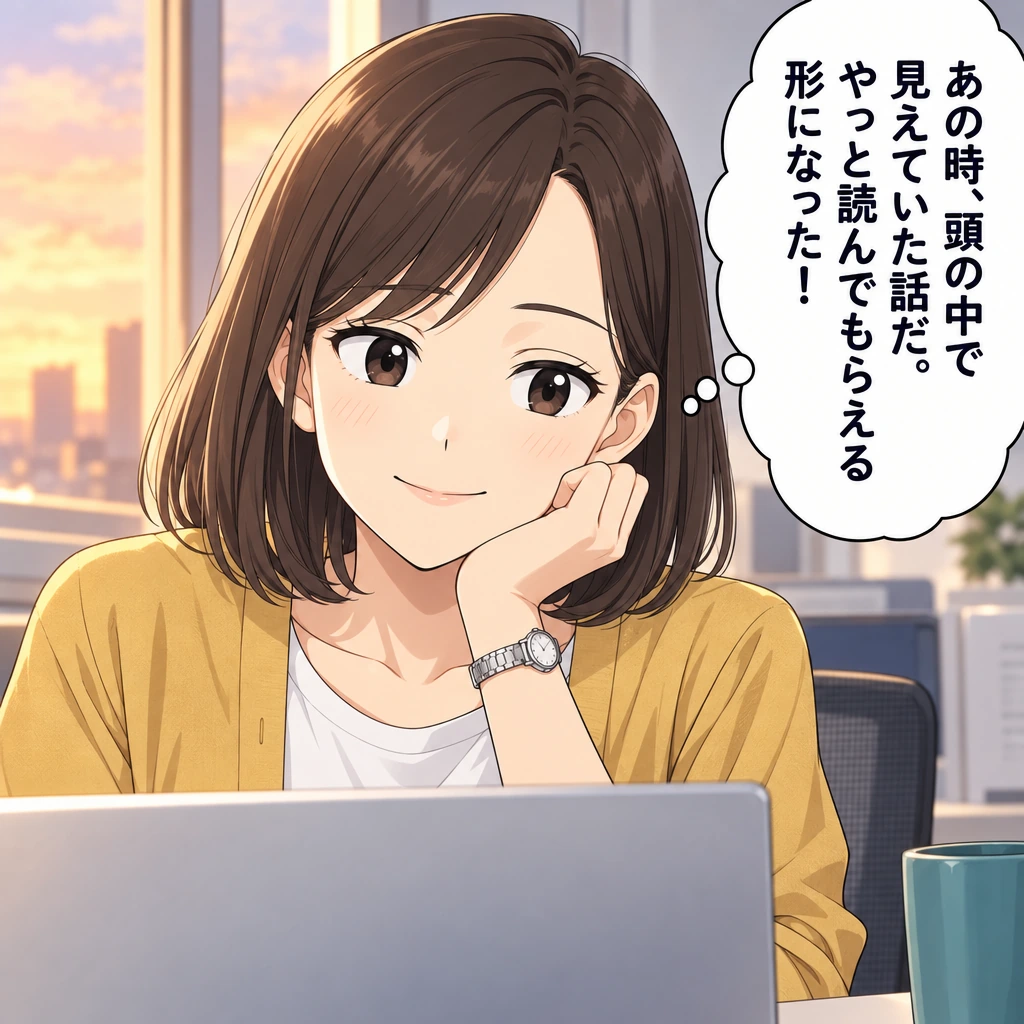 あの時、頭の中で見えていた話だ。やっと読んでもらえる形になった！